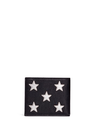 Back View - Click To Enlarge - SAINT LAURENT - 'Rider California' star appliqué leather bifold wallet