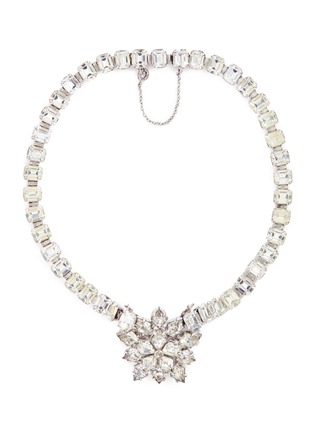 Main View - Click To Enlarge - LANE CRAWFORD VINTAGE ACCESSORIES - Vintage detachable snowflake brooch diamanté necklace