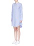 Front View - Click To Enlarge - THEORY - 'Jodalee' belted back stripe shirt dress