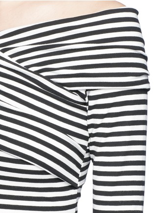 Detail View - Click To Enlarge - THEORY - 'Kellay LS' stripe cross neck top