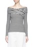 Main View - Click To Enlarge - THEORY - 'Kellay LS' stripe cross neck top