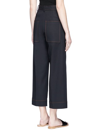 Back View - Click To Enlarge - TIBI - Topstitch stretch culottes