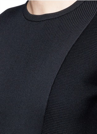 Detail View - Click To Enlarge - TIBI - Asymmetric hem rib knit sweater