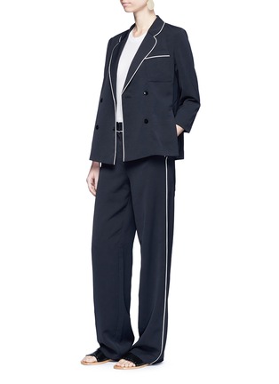 Figure View - Click To Enlarge - TIBI - 'Spectator' contrast piping pants