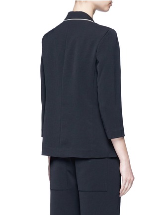 Back View - Click To Enlarge - TIBI - 'Spectator' contrast piping soft blazer