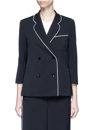 Main View - Click To Enlarge - TIBI - 'Spectator' contrast piping soft blazer