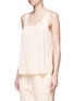 Front View - Click To Enlarge - VINCE - Raw edge satin tank top