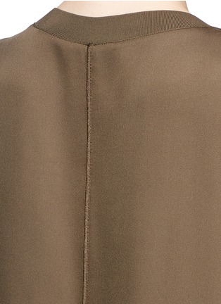 Detail View - Click To Enlarge - VINCE - Ribbed trim silk tunic