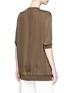 Back View - Click To Enlarge - VINCE - Ribbed trim silk tunic