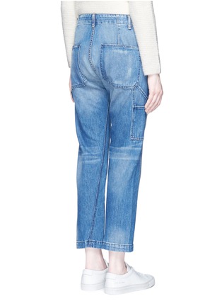 Back View - Click To Enlarge - VINCE - Twisted seam carpenter cropped denim pants