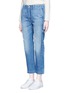 Front View - Click To Enlarge - VINCE - Twisted seam carpenter cropped denim pants