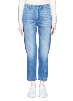 Main View - Click To Enlarge - VINCE - Twisted seam carpenter cropped denim pants