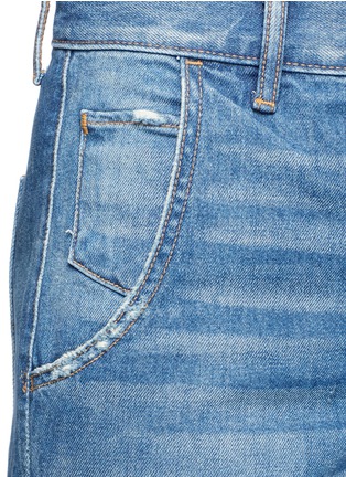 Detail View - Click To Enlarge - VINCE - Distressed denim culottes