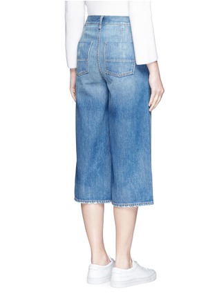 Back View - Click To Enlarge - VINCE - Distressed denim culottes