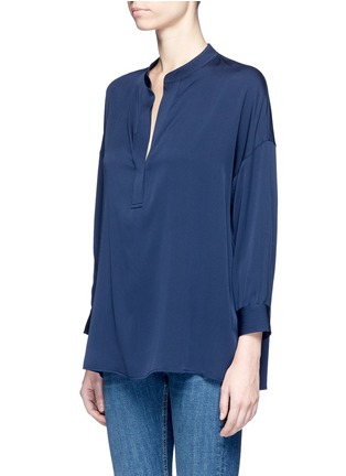 Front View - Click To Enlarge - VINCE - Gathered back silk crepe blouse