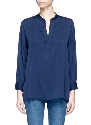 Main View - Click To Enlarge - VINCE - Gathered back silk crepe blouse