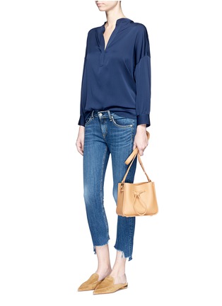 Figure View - Click To Enlarge - VINCE - Gathered back silk crepe blouse