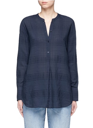 Main View - Click To Enlarge - VINCE - Check plaid lawn tunic