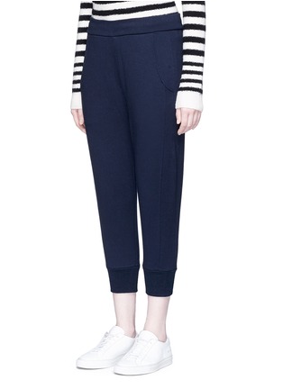 Front View - Click To Enlarge - VINCE - Drawstring waist French terry cropped track pants
