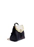 Figure View - Click To Enlarge - GUCCI - 'Peony' floral faux pearl stud leather chain backpack