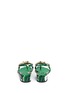 Back View - Click To Enlarge - - - 'Keira' banana leaf print jewelled patent leather sandals