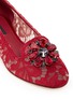 Detail View - Click To Enlarge - - - 'Vally' jewel brooch Taormina lace flats