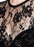 Detail View - Click To Enlarge - LANVIN - Floral lace insert brushed open knit sweater