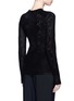 Back View - Click To Enlarge - LANVIN - Floral lace insert brushed open knit sweater