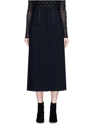 Main View - Click To Enlarge - LANVIN - Button front wool blend A-line skirt