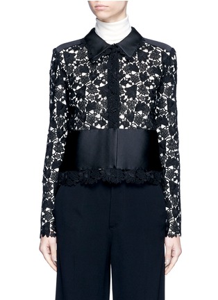 Main View - Click To Enlarge - LANVIN - Satin panel floral guipure lace jacket