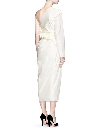 Back View - Click To Enlarge - LANVIN - One-shoulder ruffle silk blend taffeta dress