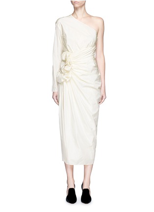 Main View - Click To Enlarge - LANVIN - One-shoulder ruffle silk blend taffeta dress