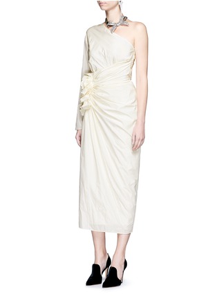Figure View - Click To Enlarge - LANVIN - One-shoulder ruffle silk blend taffeta dress