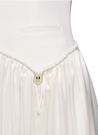 Detail View - Click To Enlarge - LANVIN - Drawstring waist satin skirt suiting fabric dress