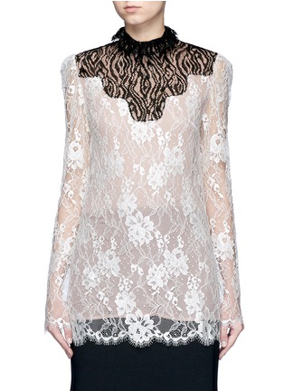 Main View - Click To Enlarge - LANVIN - Colourblock floral lace blouse