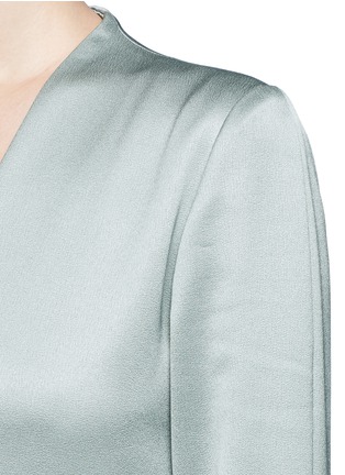 Detail View - Click To Enlarge - LANVIN - Split hem techno satin V-neck dress