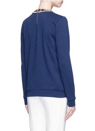 Back View - Click To Enlarge - LANVIN - Embellished neck cotton sweatshirt