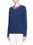 Front View - Click To Enlarge - LANVIN - Embellished neck cotton sweatshirt