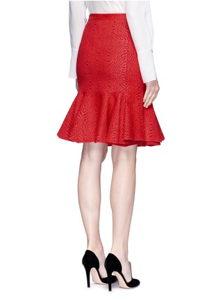 Back View - Click To Enlarge - LANVIN - Graphic intarsia kick flare knit skirt