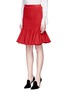 Front View - Click To Enlarge - LANVIN - Graphic intarsia kick flare knit skirt