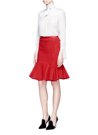 Figure View - Click To Enlarge - LANVIN - Graphic intarsia kick flare knit skirt