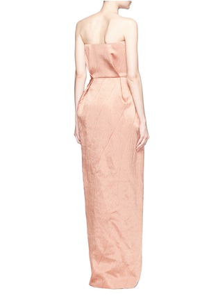Back View - Click To Enlarge - LANVIN - Crinkled wool-silk sweetheart neck gown