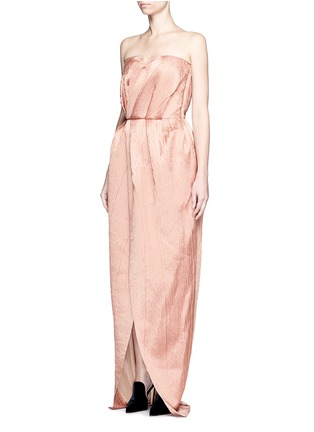 Front View - Click To Enlarge - LANVIN - Crinkled wool-silk sweetheart neck gown