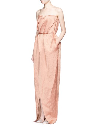 Figure View - Click To Enlarge - LANVIN - Crinkled wool-silk sweetheart neck gown