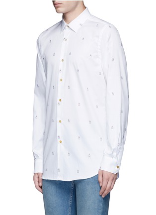 Front View - Click To Enlarge - PAUL SMITH - Ghost jacquard cotton shirt