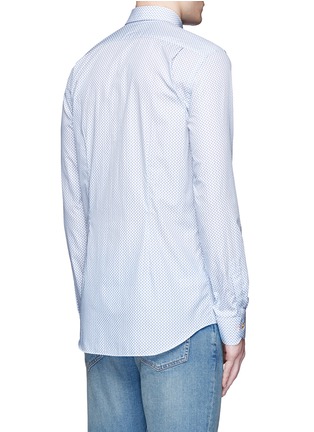 Back View - Click To Enlarge - PAUL SMITH - Micro paisley print cotton poplin shirt