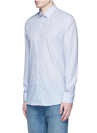 Front View - Click To Enlarge - PAUL SMITH - Micro paisley print cotton poplin shirt