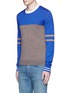 Front View - Click To Enlarge - PAUL SMITH - Colourblock stripe wool-silk sweater