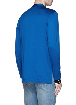 Back View - Click To Enlarge - PAUL SMITH - Band collar mercerised cotton shirt