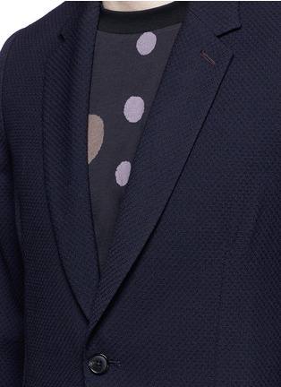 Detail View - Click To Enlarge - PAUL SMITH - 'Soho' lattice overlay wool soft blazer